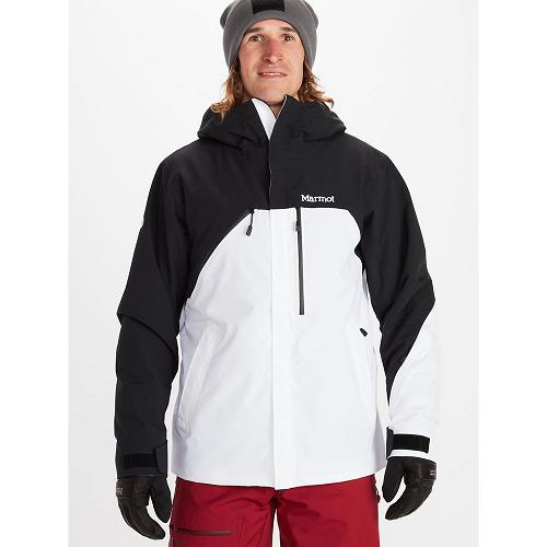 Marmot Torgon Jackets - Mens Ski Jacket Black White CA7035294 Canada